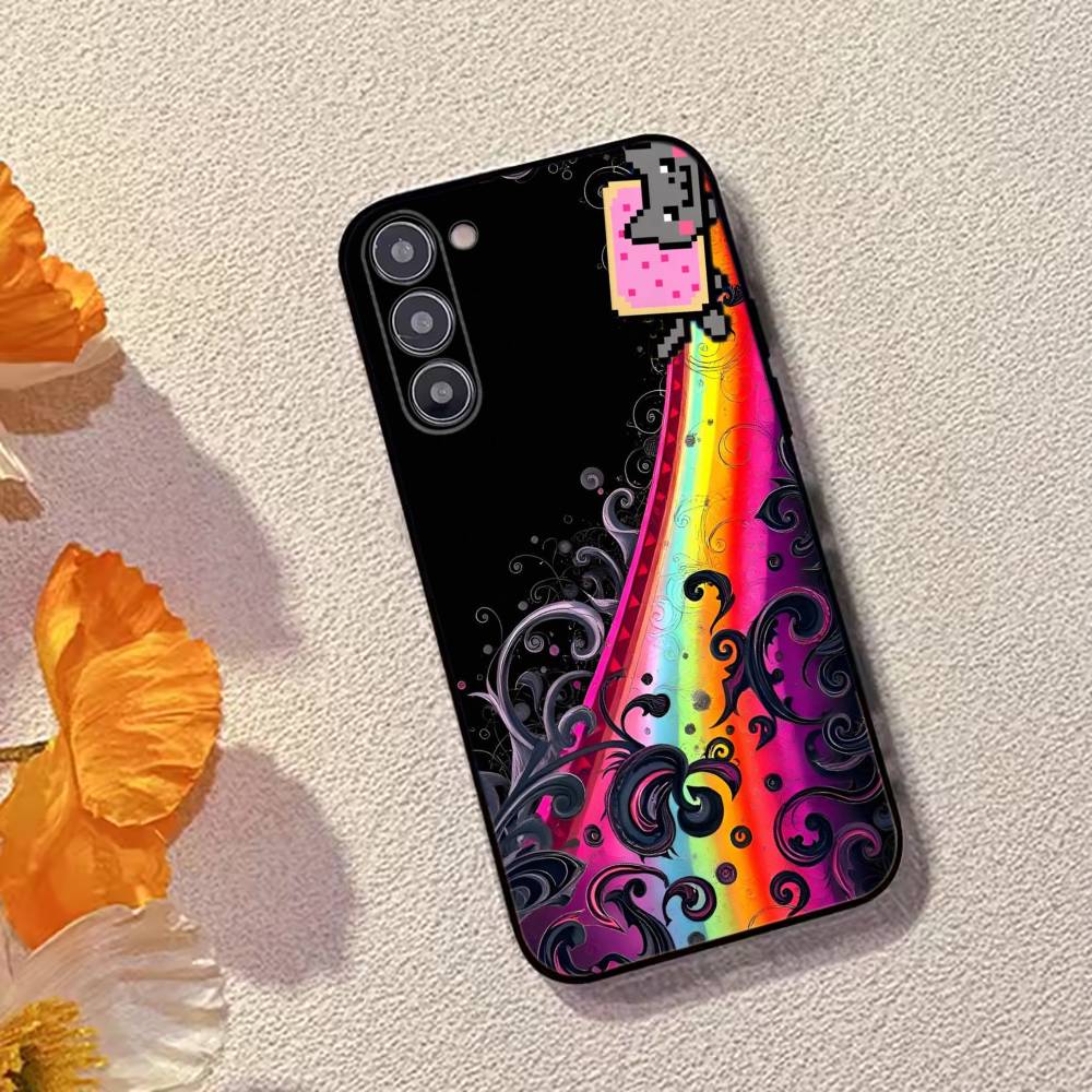 Милый Чехол-Телефон Кот N-Nyan Силиконовый Мягкий Для Samsung Galaxy A73,A72,A71,A70,A53,A52,A51