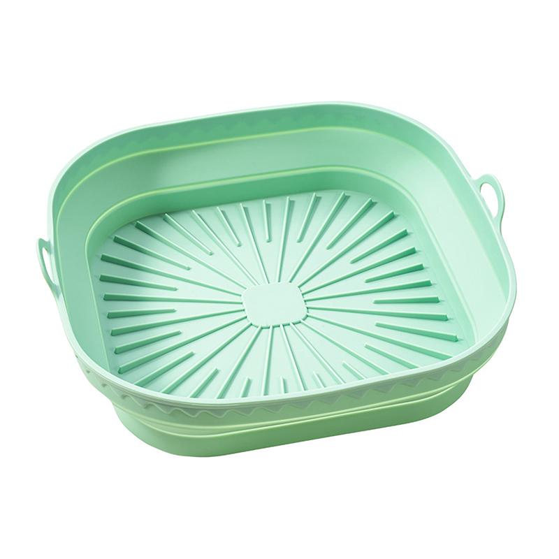 Силиконовая корзина для аэрофритюрницы, квадратная складная форма для выпечки в духовке аэрофритюрницы, многоразовая, безмасляная, кухонные аксессуары для приготовления пищи