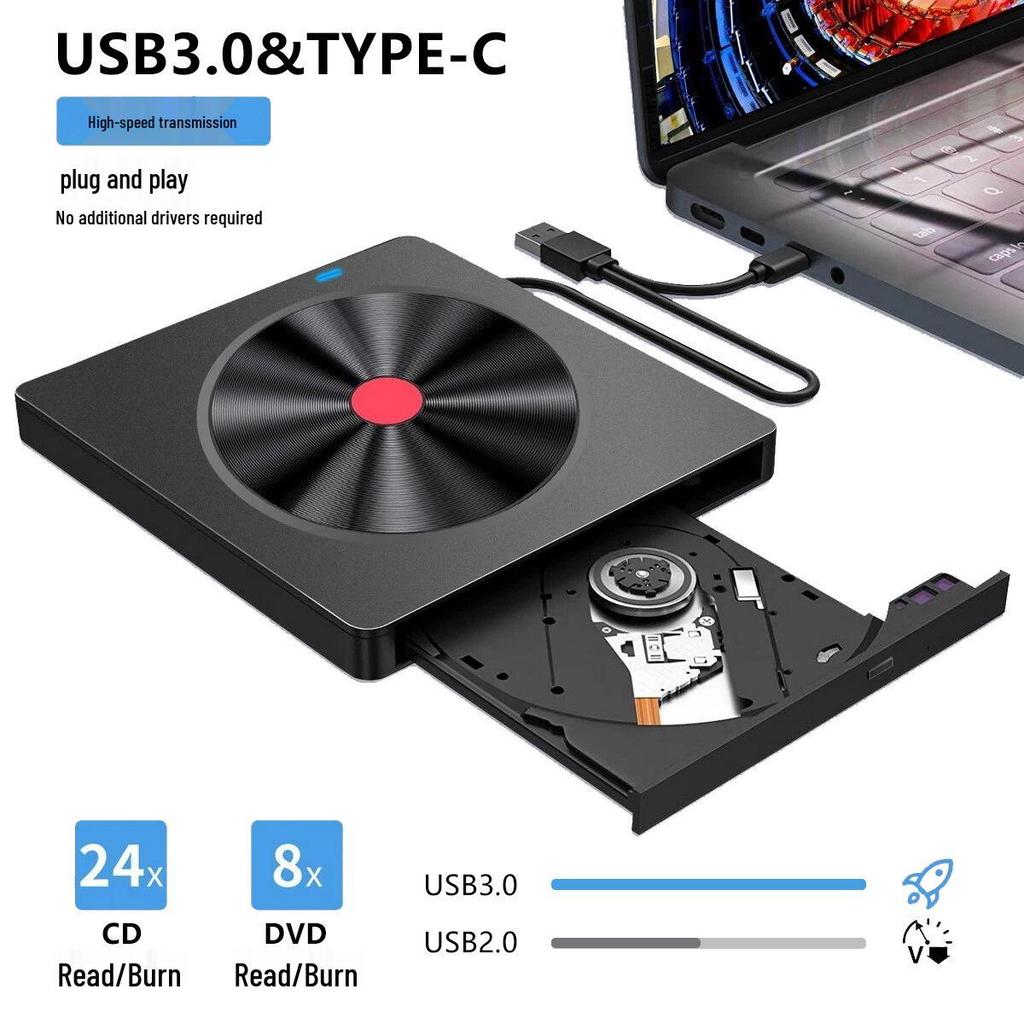 Универсальный внешний оптический привод и кард-ридер 5-в-1 с функцией записи CD/DVD