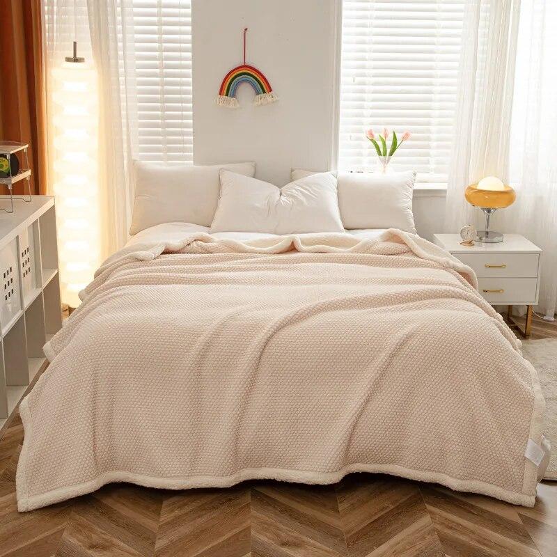 Winter Warm Blanket for Bed Plaid Double Queen King Bedspread Office Nap Airplane Sofa Warm Blanket Throw Winter Sheet
