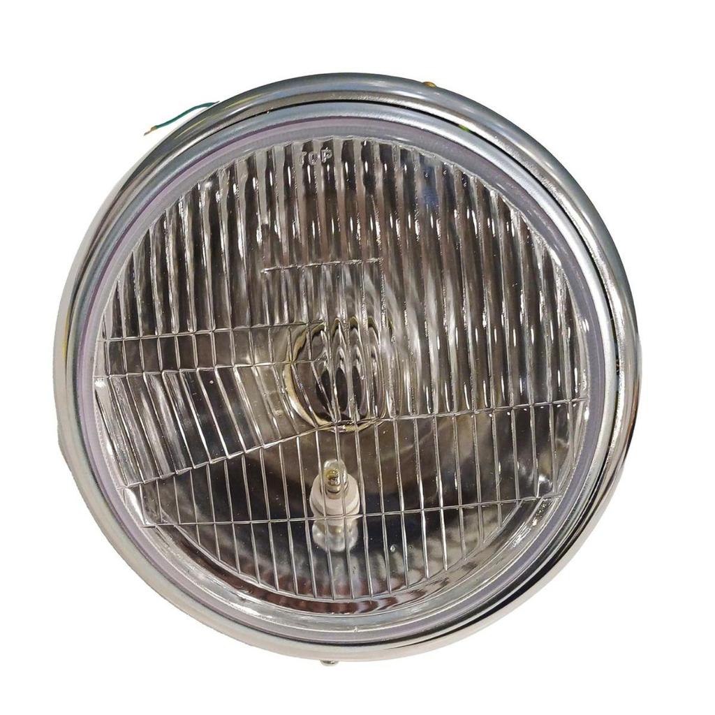 7 Inch Headlamp Assembly Set with 12V Halogen Bulbs & Chrome-Plated Rings | Suitable for Car, Truck, Trailer Jaguar E-Type, MK1, MK2, Defender