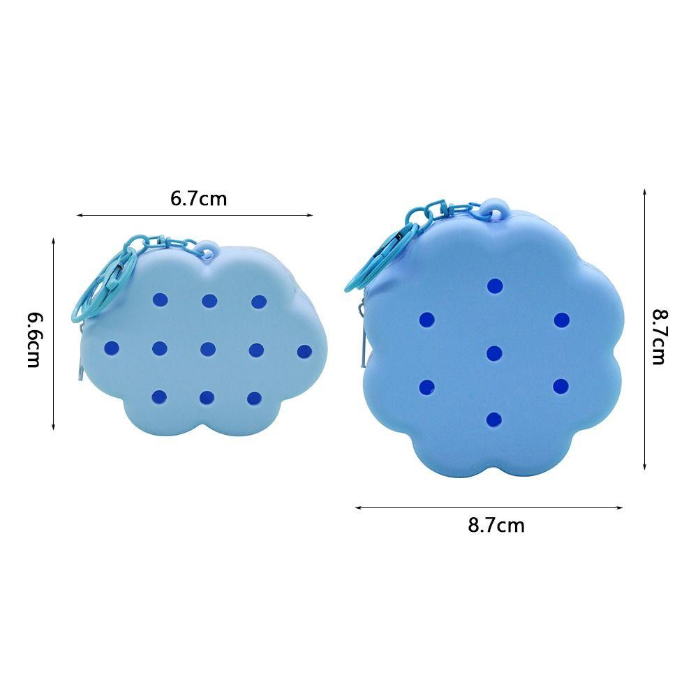 Gift Idea Cloud Flower Silicone Wallet Zipper Closure Soft Silicone Coin Purse Travel Organizer Mini Size Card Holder Women Use