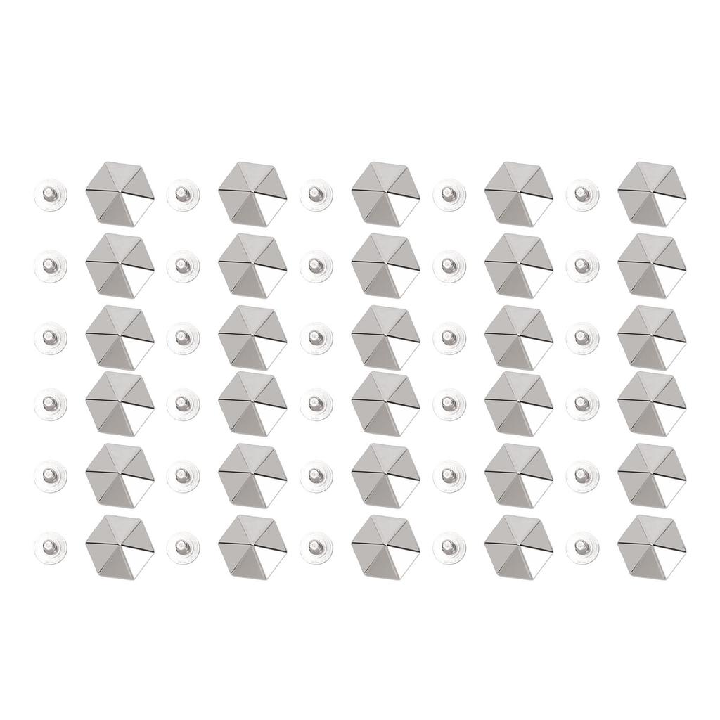 30 Sets Screw Rivets Multifunctional 12mm Gold Color Hex Pyramid Shape Iron Screw Leather Craft Rivets for Handcraft