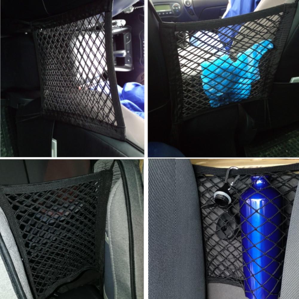Hot Black Car Organizer Seat Back Storage Elastic Car Mesh Net Bag Between Bag Luggage Holder Pocket for Auto Cars 30*23CM