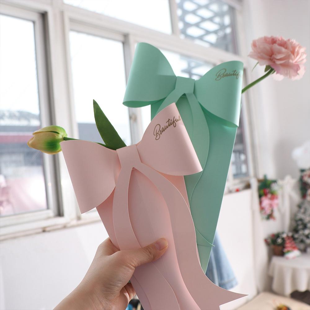 Bowknot Paperboard Bouquet Bag Decorative Bouquet Box Bowknot Flower Packaging Box Birthday