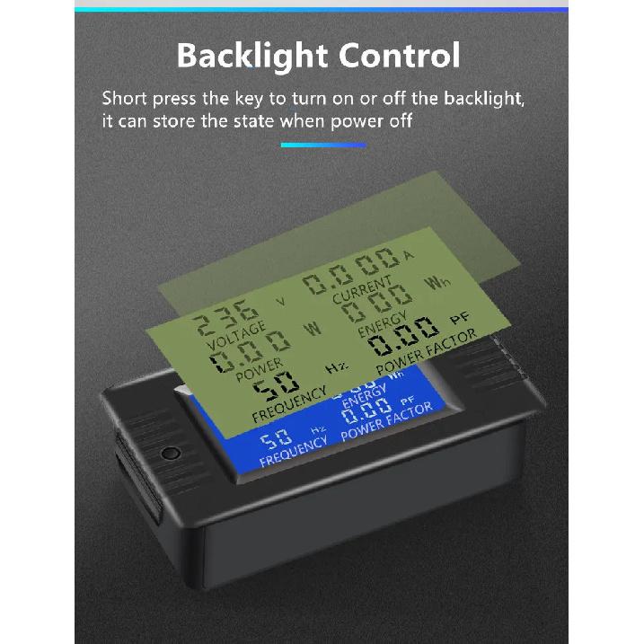 PZEM022 6 in 1 AC 80V-260V 32A 100A Digital Voltmeter Ammeter Voltage Current Tester Power Energy Frequency Power Factor Meter