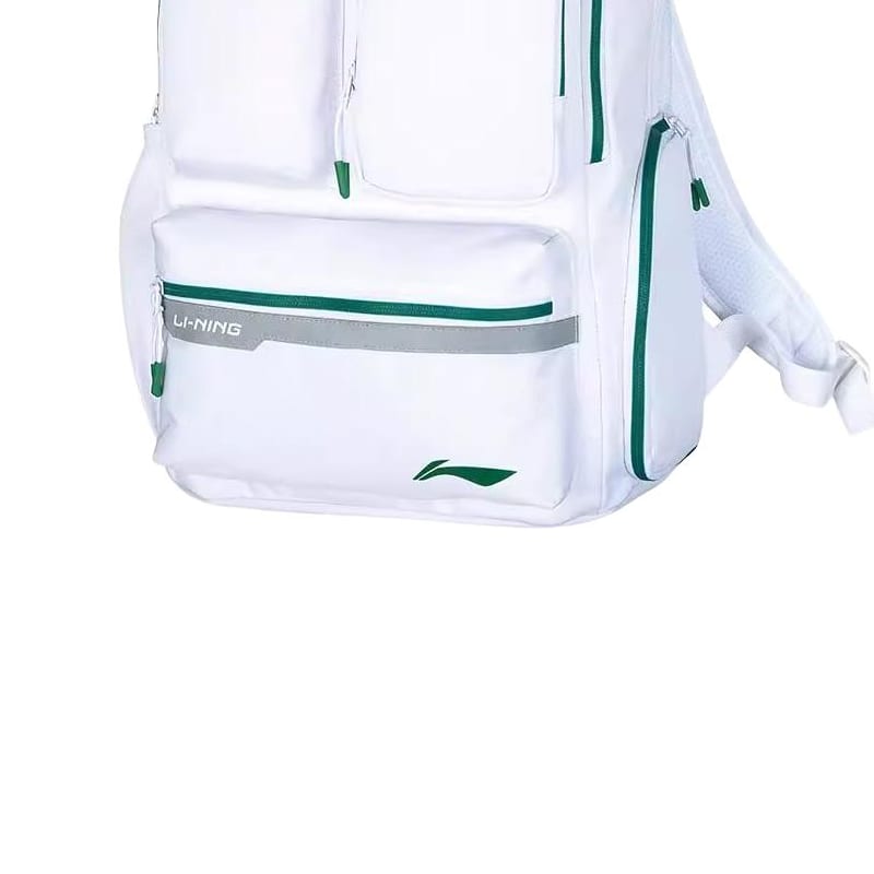 Li Ning Independent Shoe Compartment Badminton Backpack Unisex White/Black ABSV131-2