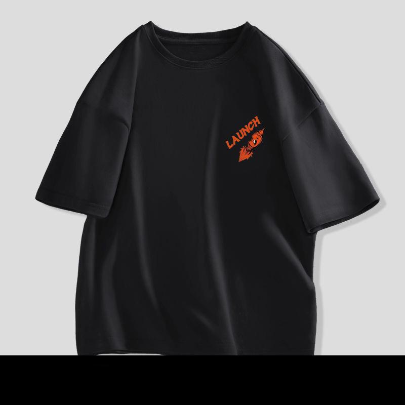 Футболка с короткими рукавами, мужская хлопковая летняя новая тяжелая свободная футболка с половиной рукавов, модная верхняя одежда