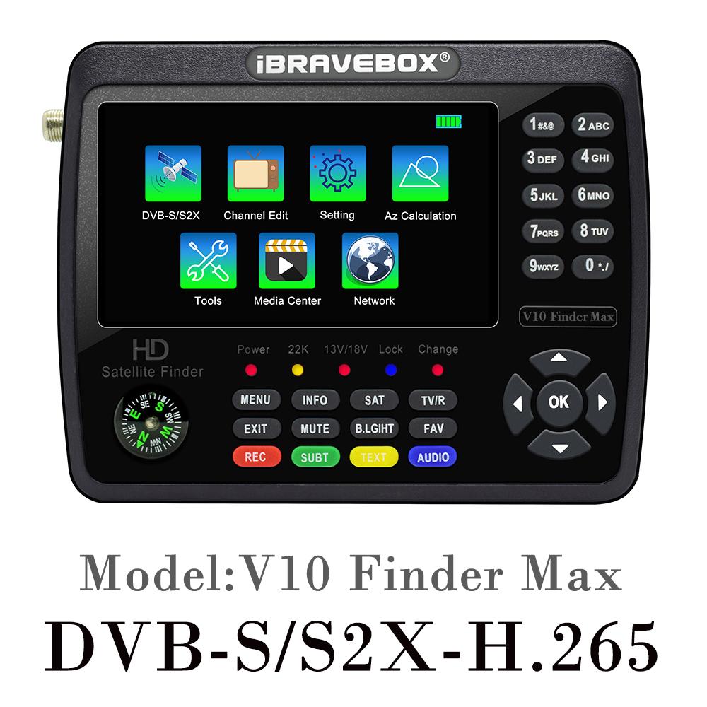 IBRAVEBOX V10 Finder Max HD Поиск сигнала спутникового телевидения DVB-S/S2/S2X Цифровой портативный измеритель сигнала