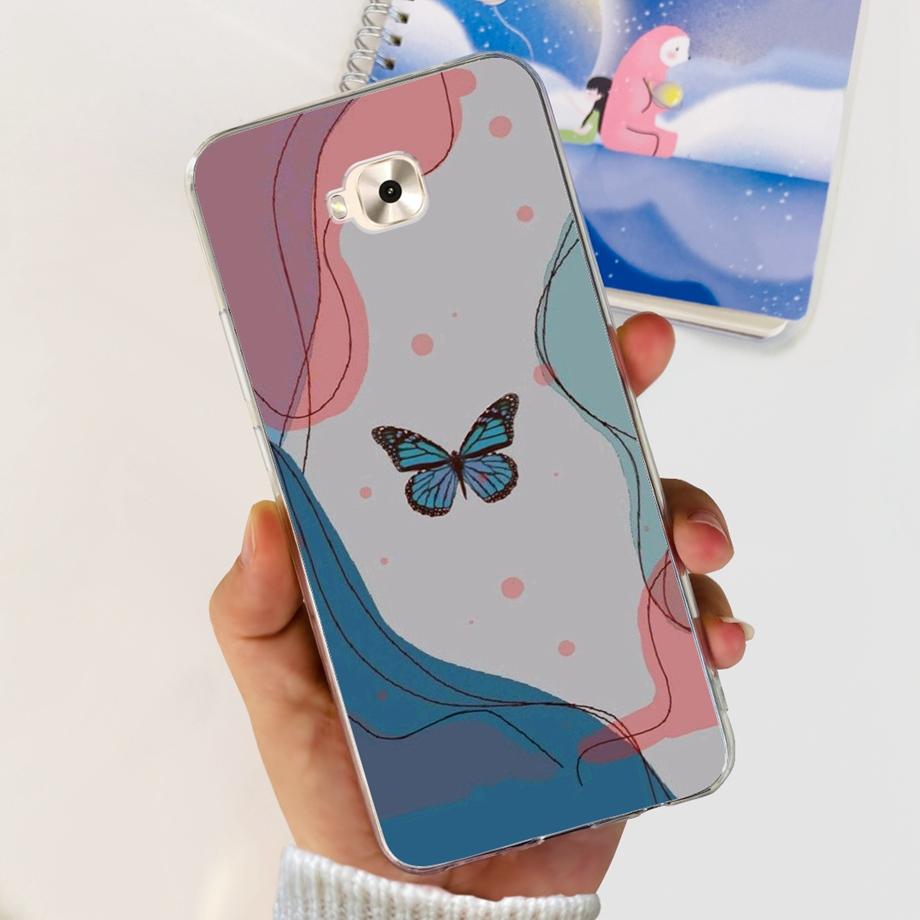 Soft TPU Slim Capa For ASUS ZENFONE ZOOM S ZE553KL Case ASUS ZENFONE 4 SELFIE ZD553KL Back Cover Transparent Cow Print Lion Etui