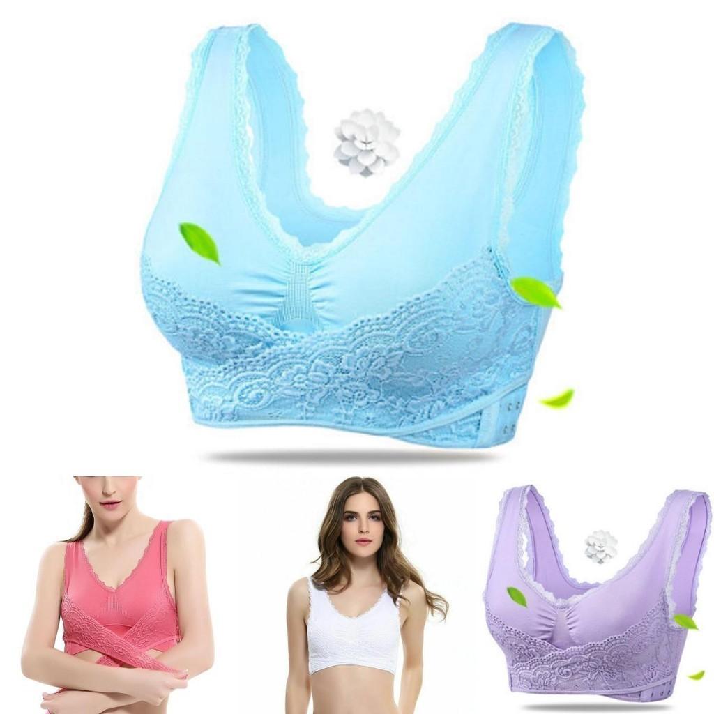 Women Lady Sexy Front Cross Adjustable Side Buckle Lace Vest Wireless Sport Bra For Ultimate Comfort And Style