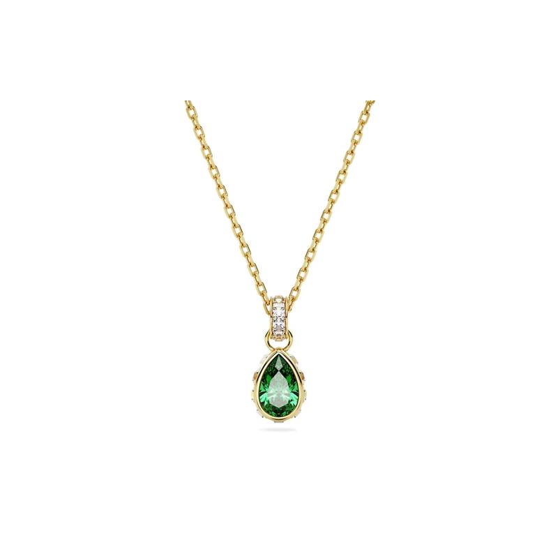 Swarovski Chroma Pendant Pear Cut Gold Tone Synthetic Cubic Zirconia Pendant Women's Green 5648751