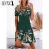 HNXC 13 Цветов Женщин Цветочный Принт Платье Лето Сексуальное Короткий Рукав О-Образным Вырезом Мини Платья Женский Винтаж Элегантное Платье