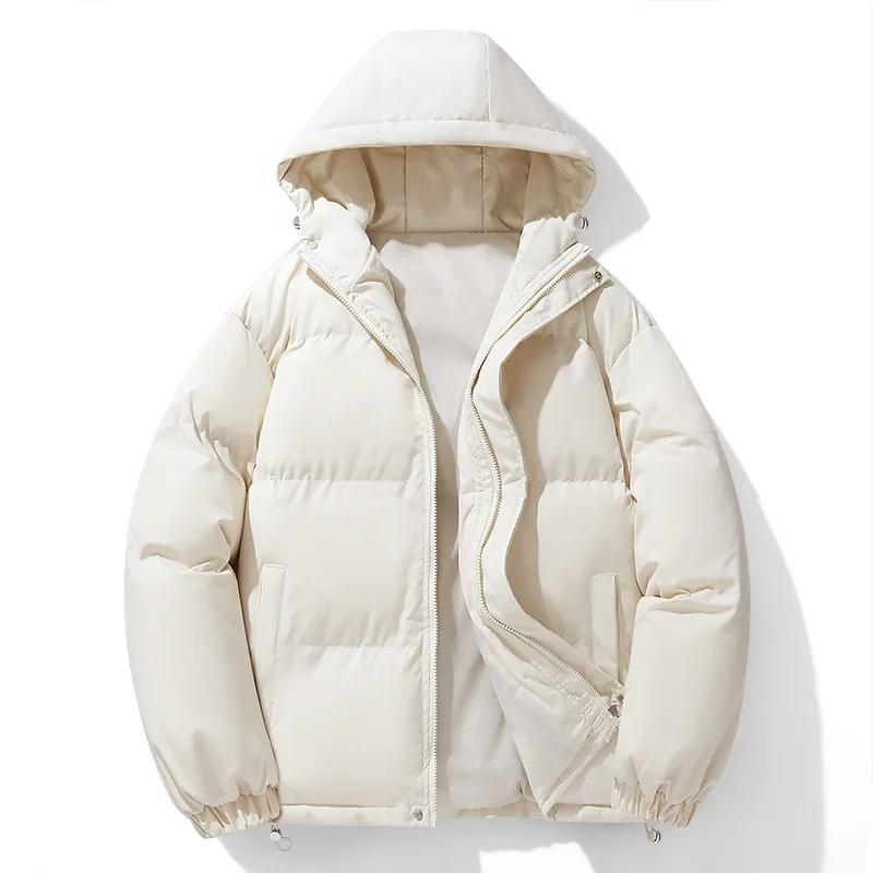 Мужские новые толстые теплые куртки с капюшоном, модные ветрозащитные парки с капюшоном, мужская зимняя повседневная куртка с хлопковой подкладкой, куртки-пуховики