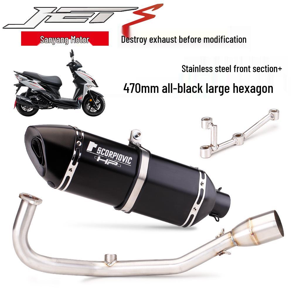 Выхлопная труба из нержавеющей стали SYM JETS 125 R77: Неразрушающая модификация прямой посадки