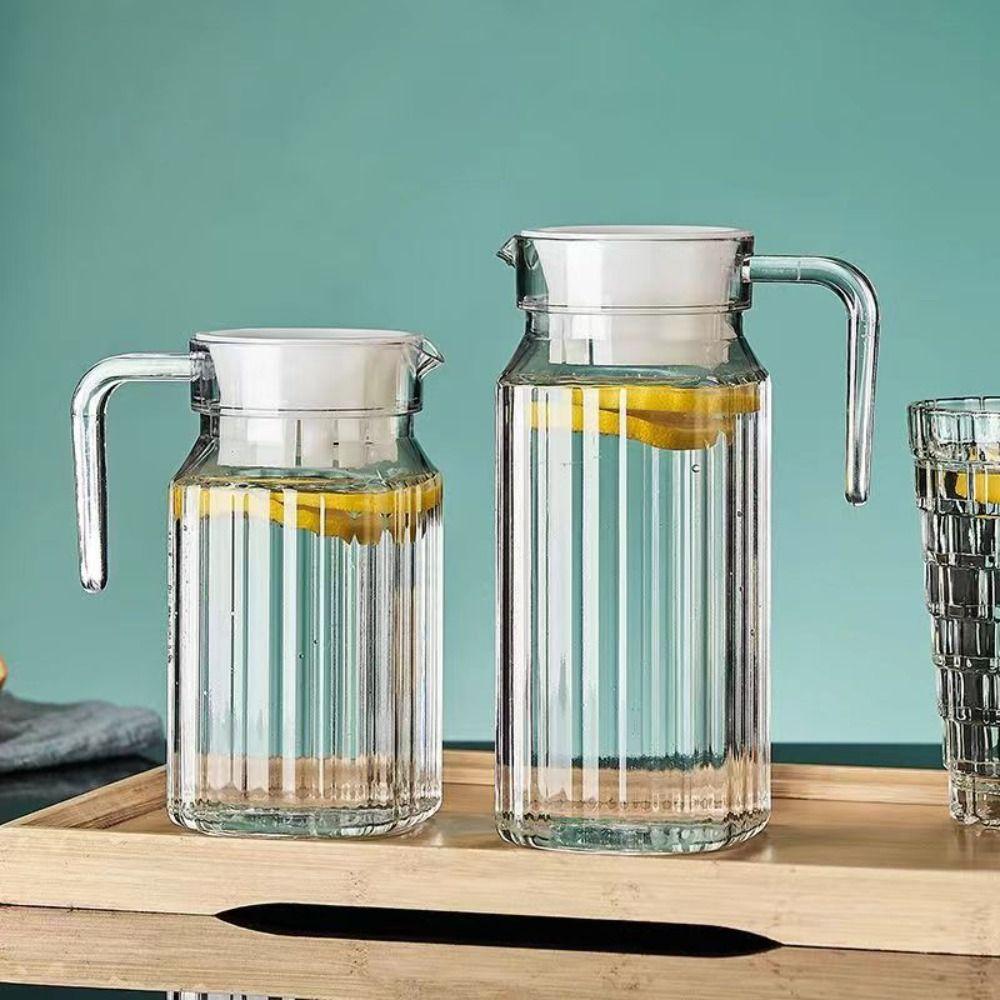 Кувшин для воды с крышкой, анти-падение, чайники для холодной воды, горшок для чая со льдом, полосатый кувшин, холодильник