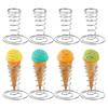 8 Pack Silver Ice Cream Cone Holders, Stainless Steel Cone Holders Food Cone Display Stands