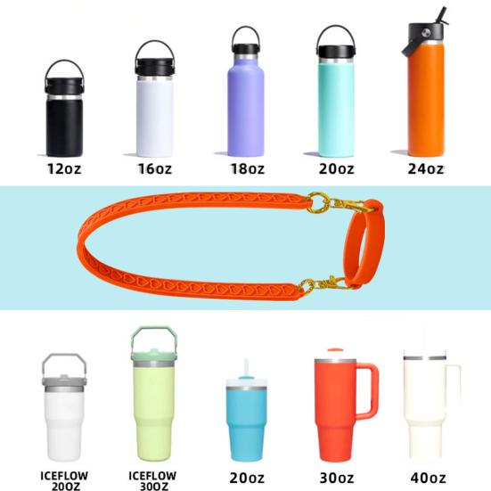 Ручка для бутылки с водой Силиконовый ремешок для ручки бутылки с водой для бутылок емкостью 12–40 унций Регулируемая чашка для воды Аксессуары для прогулок Туризм Путешествия