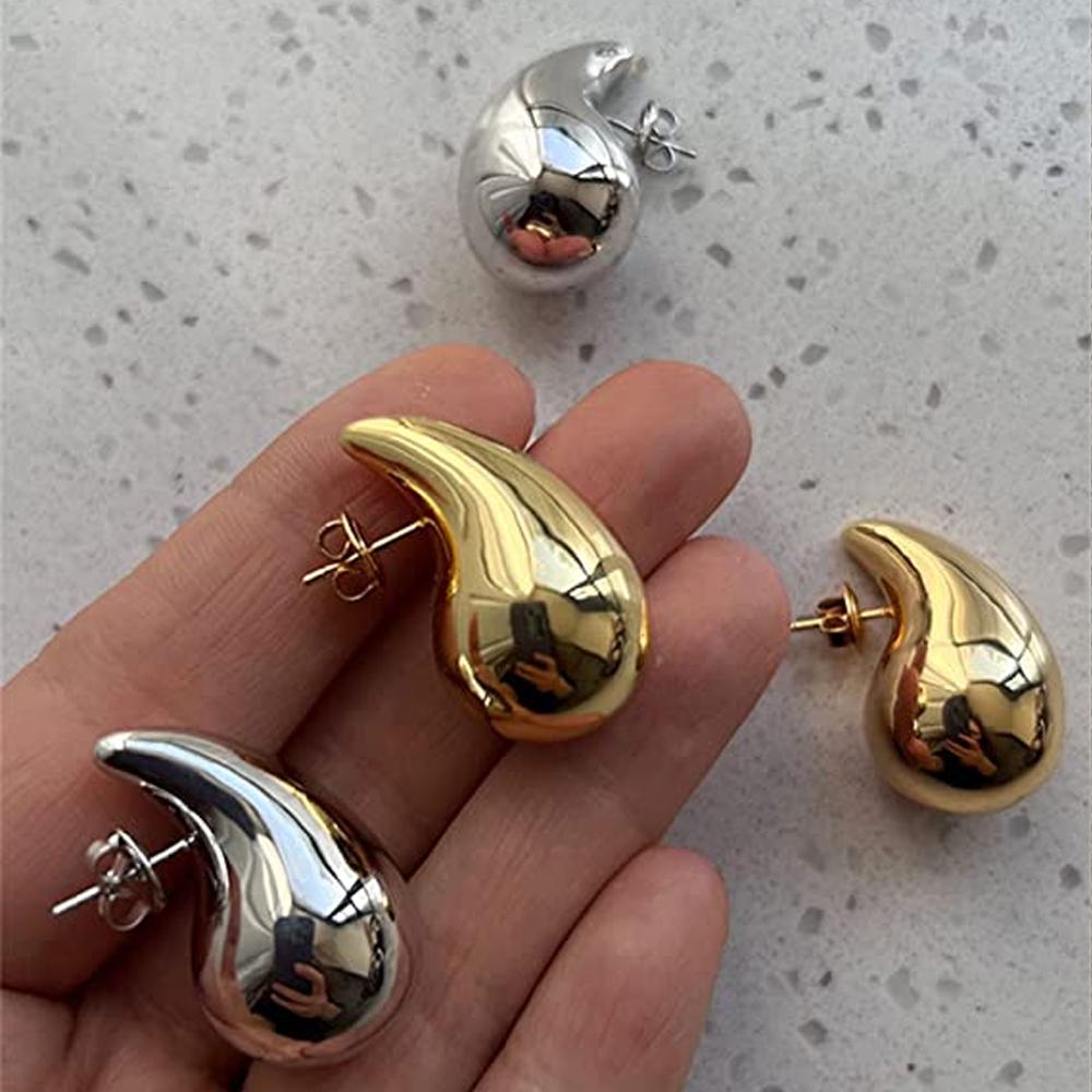 Exaggerate Big Waterdrop Drop Earrings for Women Dupes Chunky Teardrop Stainless Steel Gold Plated Statement Ear Jewelry ARI