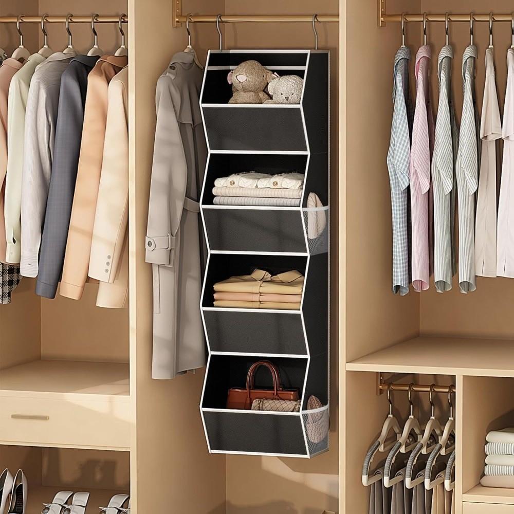 4 Tier Closet Storage Shelf Anti-Sagging Storage Bin Durable Clothes Storage Organizer Bedroom