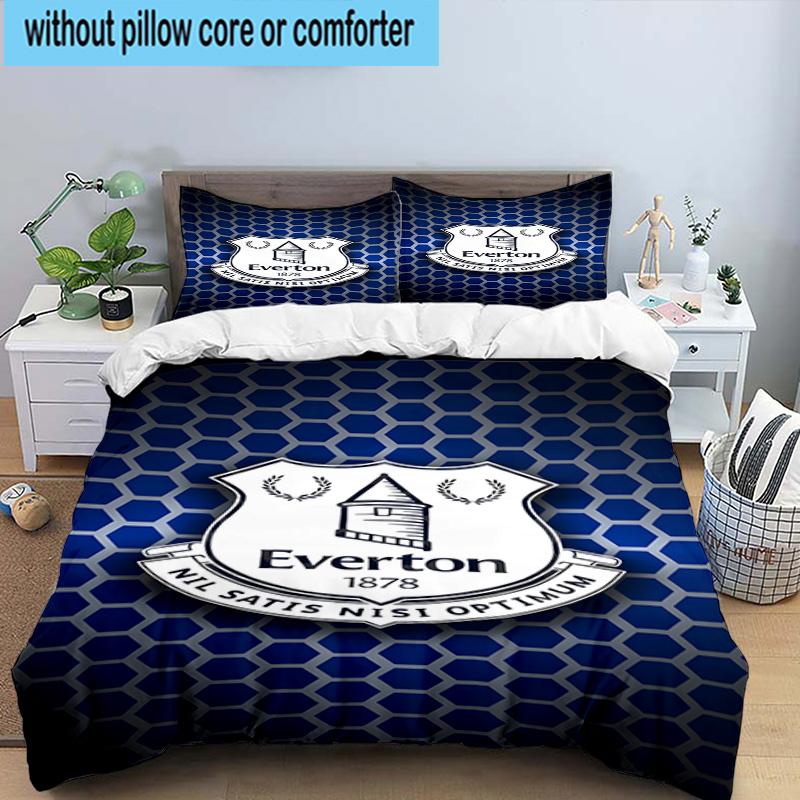 3pcs Fc Crest Design Printed Bedding Set Duvet Cover Closure Includes 1 Duvet Cover & 2 Pillowcases Bedding Sets Home Decor Gifts