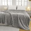 Three-Dimensional Jacquard Floral Butterfly Flannel Blanket - Single Layer, Thick, All-Season.