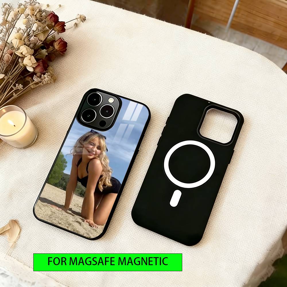 Чехол для телефона актрисы Сабрины Карпентер Для iPhone17,16,15,14,13,12,11 Plus,Pro Магнитный Для Magsafe Беспроводная зарядка