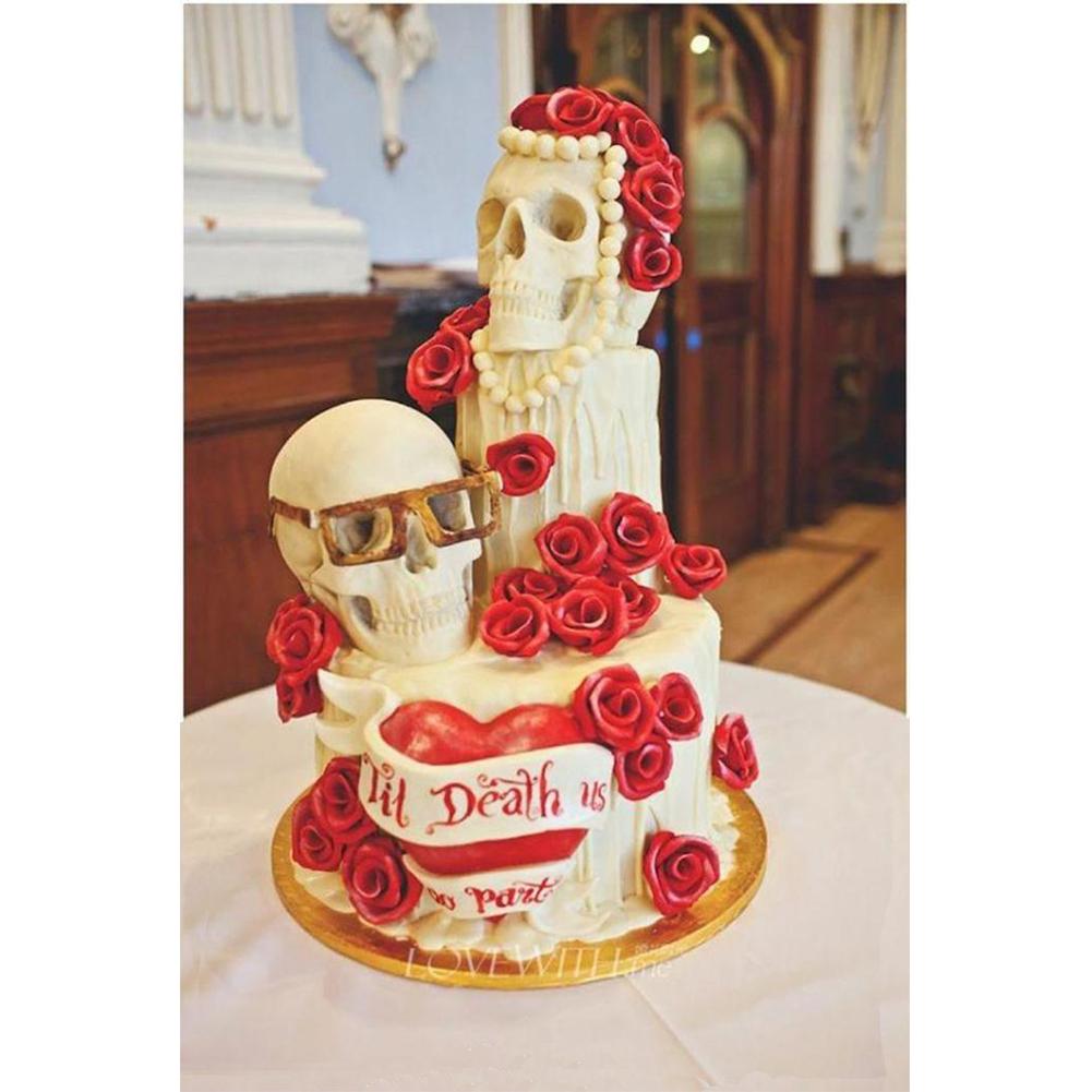 Baking Mould Creative Skull Mask Bone Series Fondant Silicone Baking Mould For Cakes Pizzas