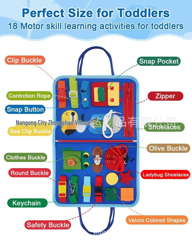 Монтессори Развивающая фетровая доска для обучения в раннем детстве: Учит одеванию и завязыванию шнурков.