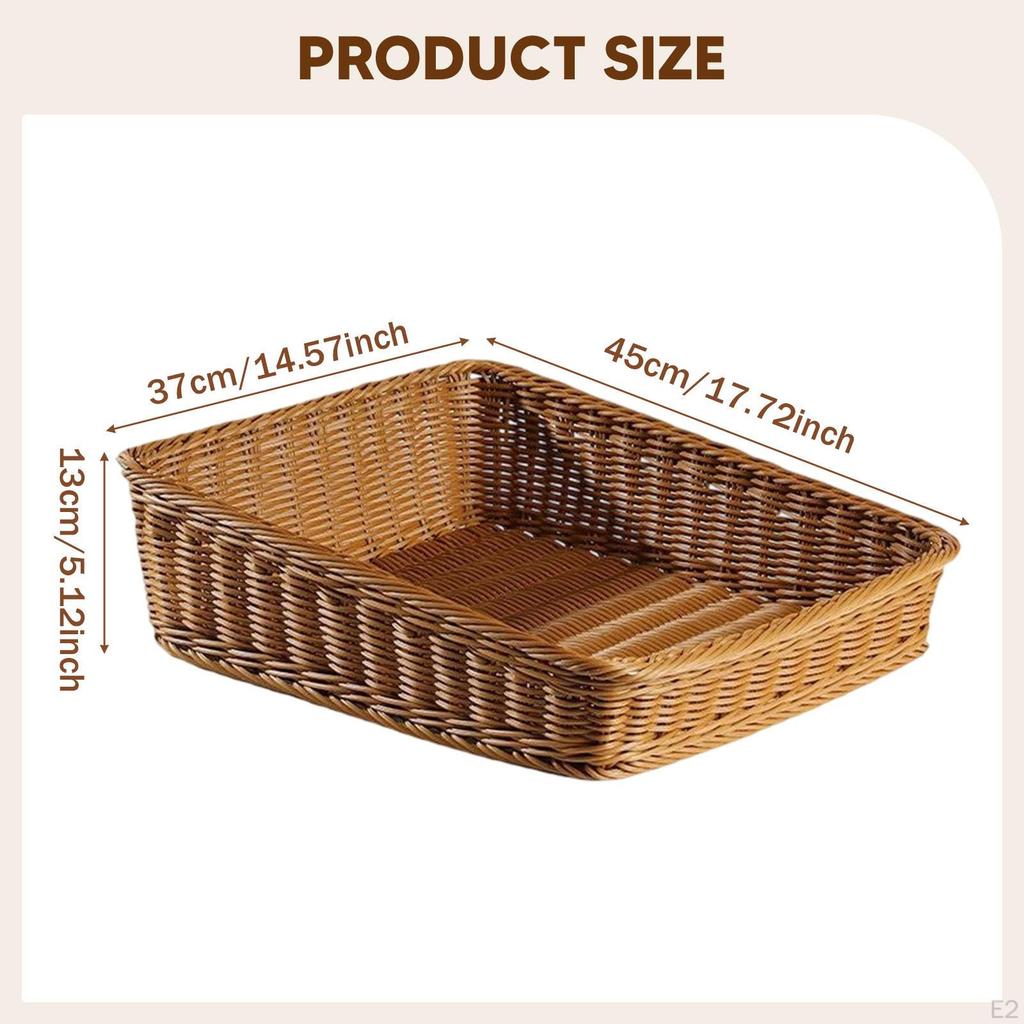 Woven Basket Bread Rustic Multipurpose Large Capacity Fruit Vegetable Holder Toy Organizer