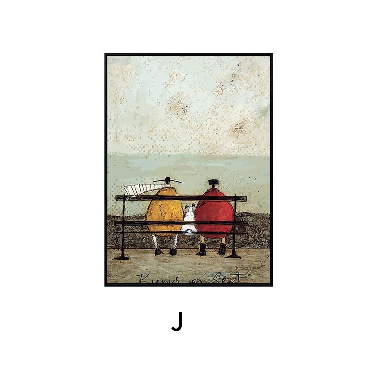 Милый мультфильм Happy Family Lover, картина на холсте, счастье, любовь, постеры и принты для гостиной, спальни, декор, настенное искусство