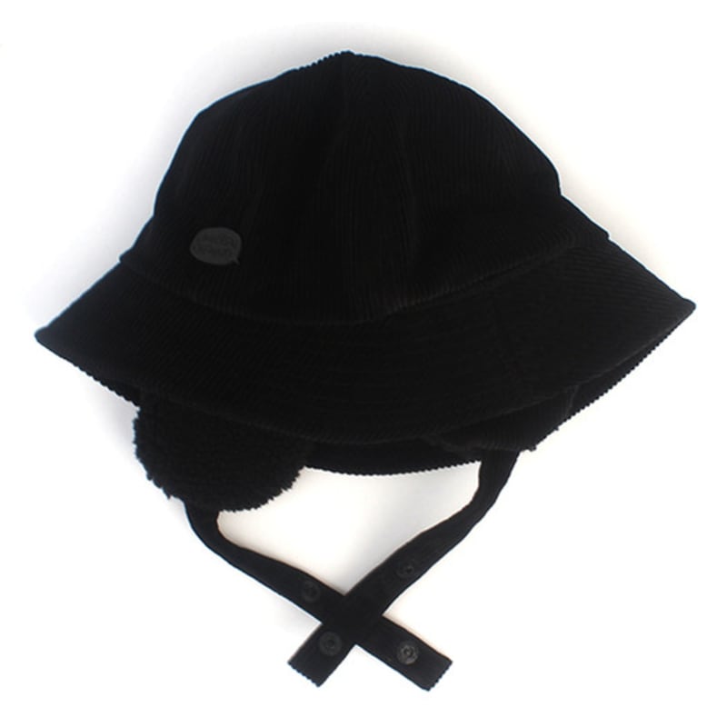 Universal Chemistry Corduroy Black Earflap Bucket Hat