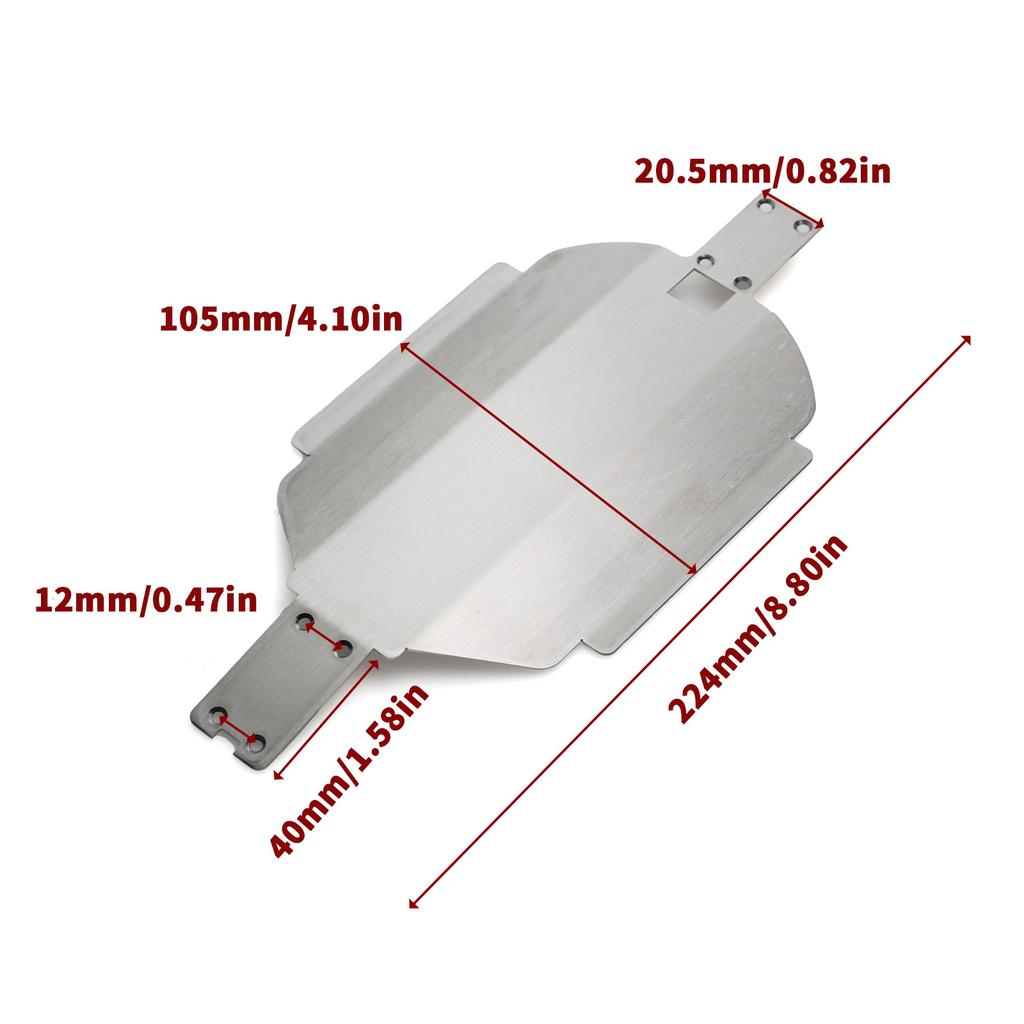 Stainless Steel Skid Plate Chassis Armor Gearbox Protector for MJX 16207 16208 16209 16210 H16 1/16