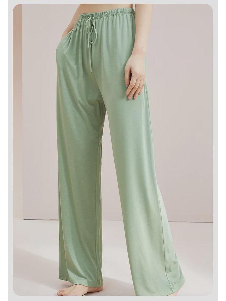 Женские летние свободные пижамные брюки из модала с широкими штанинами — дышащие и удобные для использования на открытом воздухе домашние брюки из ледяного шелка.