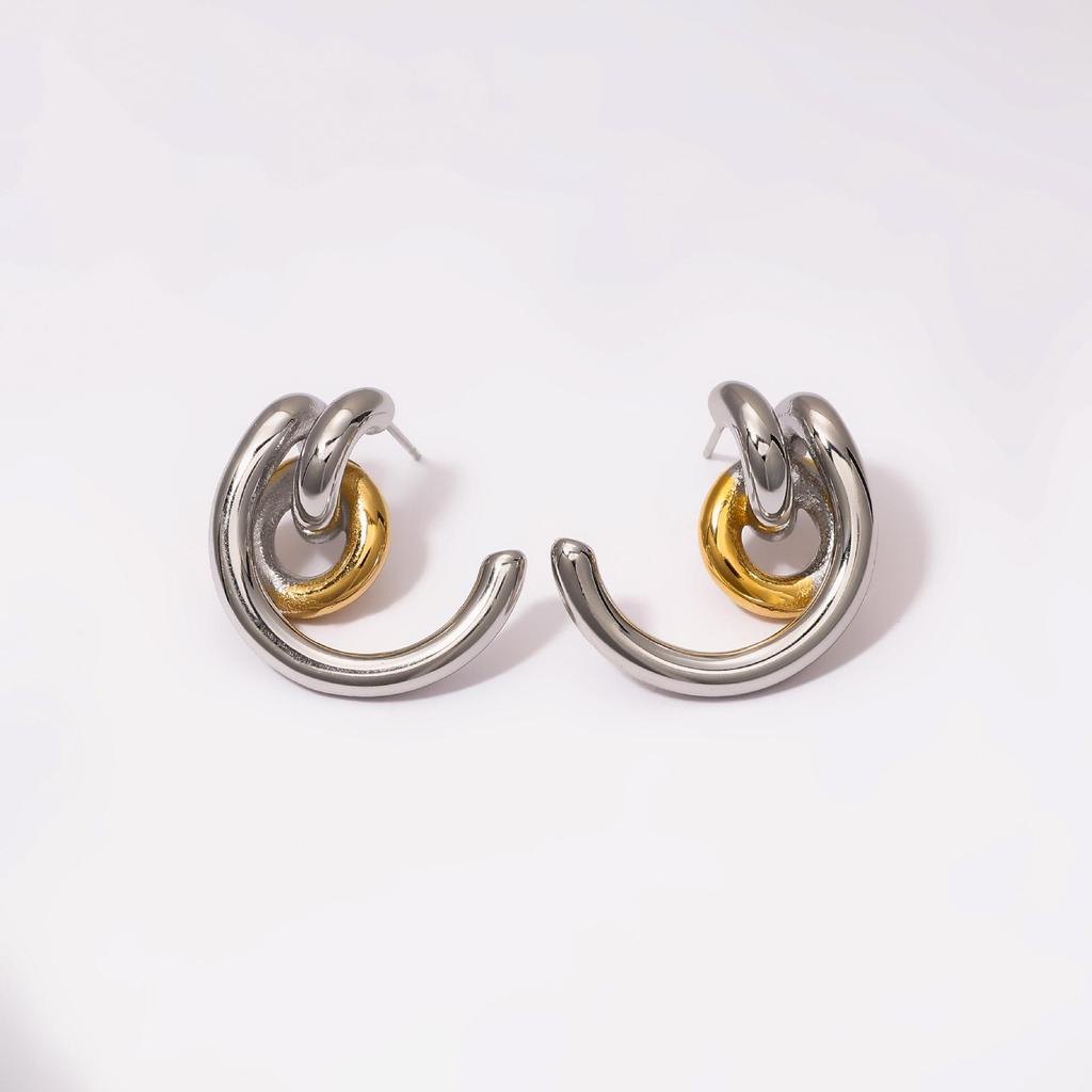 Серьги-пусеты Yingtai из нержавеющей стали с 18-каратным золотым покрытием, нанесенным методом вакуумной электрогальваники