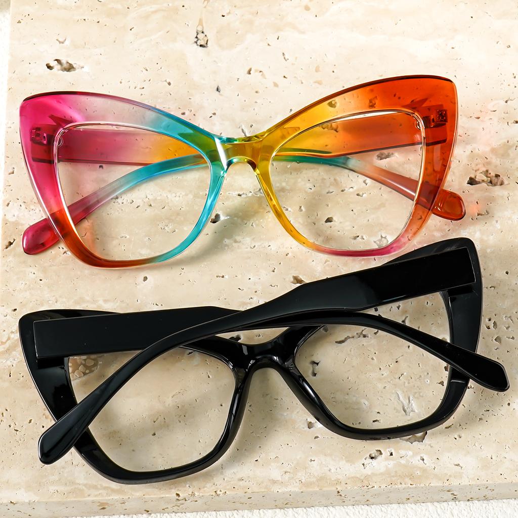 Очки с оправой «кошачий глаз», ретро-модные декоративные очки Y2K, компьютерные очки для женщин и мужчин