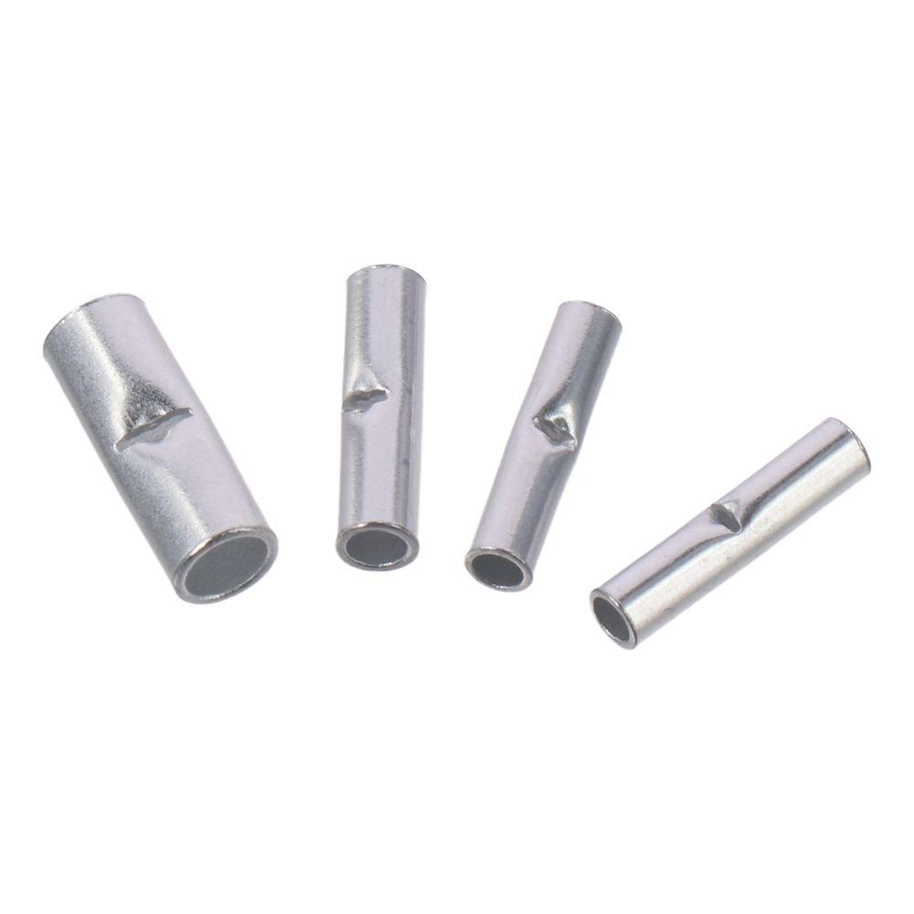 200pcs Tinned Copper Non Insulated Butt Connectors Kit Metal Uninsulated Crimp Wire Connectors DIY