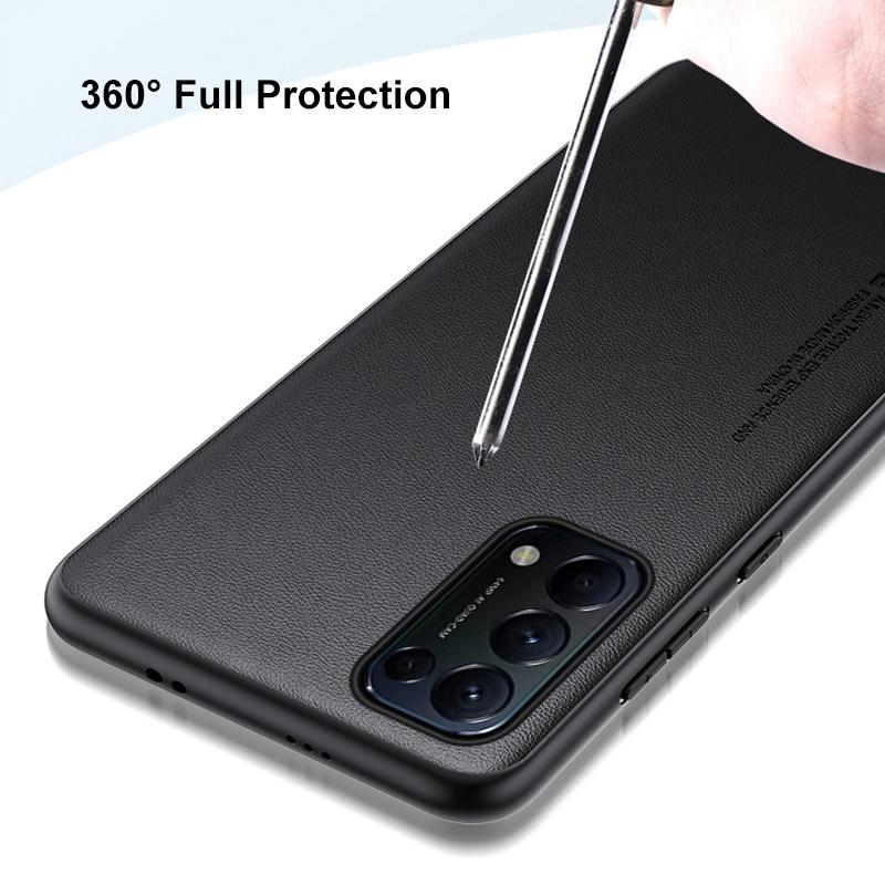 Роскошный чехол из искусственной кожи для OPPO Reno 5 5G Reno5 4G Задняя крышка Матовая силиконовая защита Чехол для телефона для OPPO Find X3 Lite X3Lite