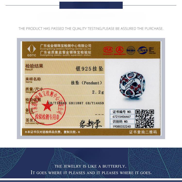 Декабрьский камень рождения Бижутерия из бусин Серебро S925 Созвездие Переводная бусина Bsc508