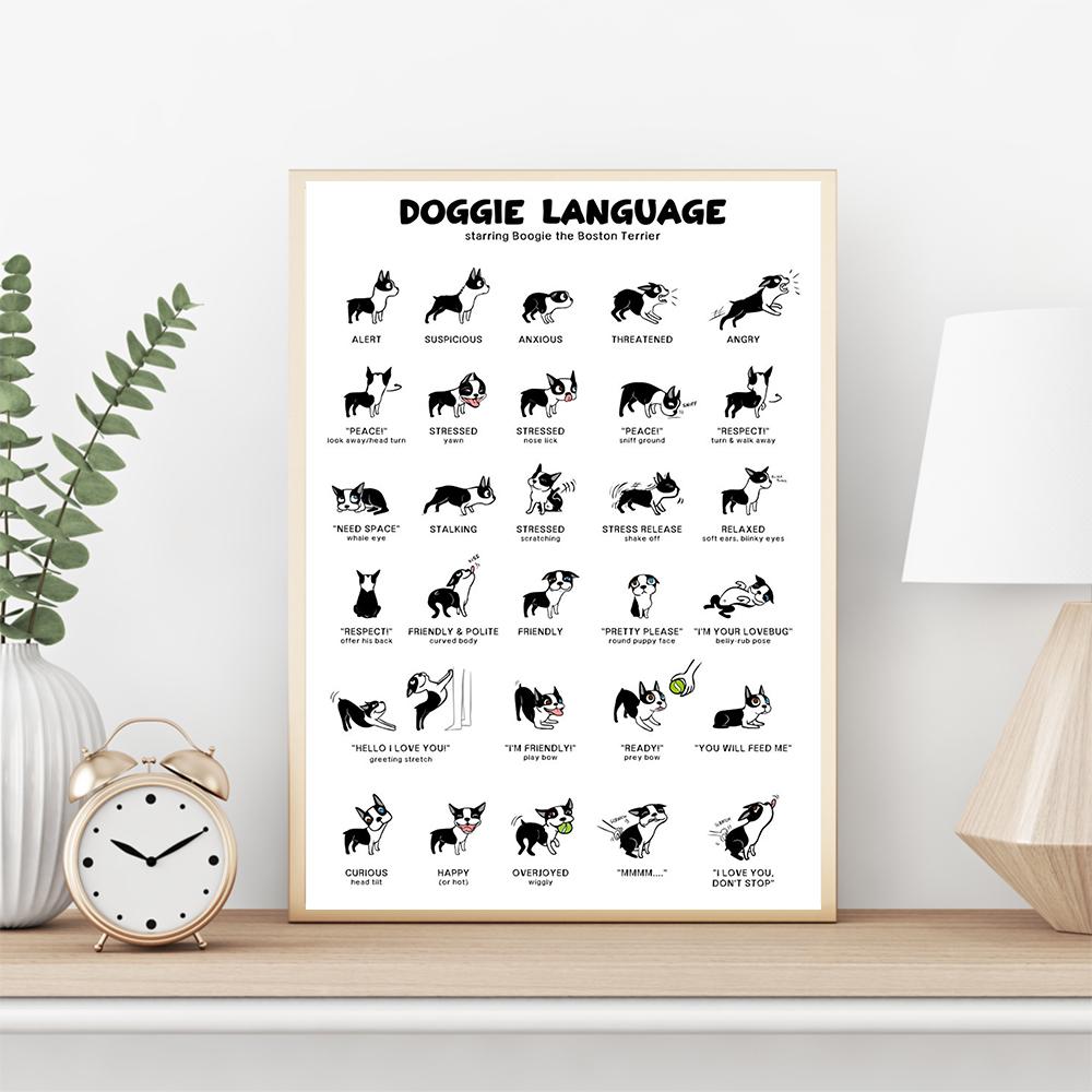 Смешные милые кошки и собаки язык скандинавские плакаты и принты дрессировка животных знания настенное искусство холст картины картины домашний декор без рамки