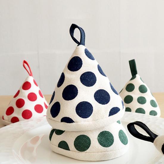 Треугольная хлопковая крышка ручки кастрюли. Жаропрочная точечная печать. Устойчивая к ожогам подвесная петля. Толстая мини-кухонная сковорода. Крышка сковороды. Ручка-держатель. Рукав.