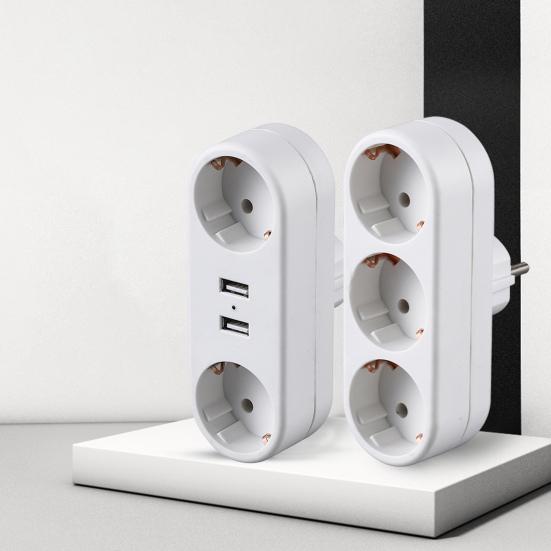 Адаптер для настенной розетки. Огнестойкая защита от напряжения. Превосходный безопасный удлинитель с USB-портами для зарядки.