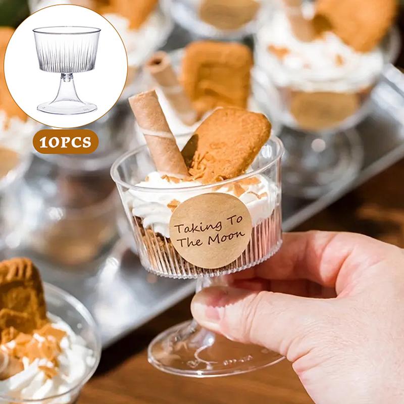 10PCS Disposable Plastic Dessert Cup Ice Cream Cup Small Wine Cup Plastic Dessert Cup Perfect for Fruit Ice Cream Pudding