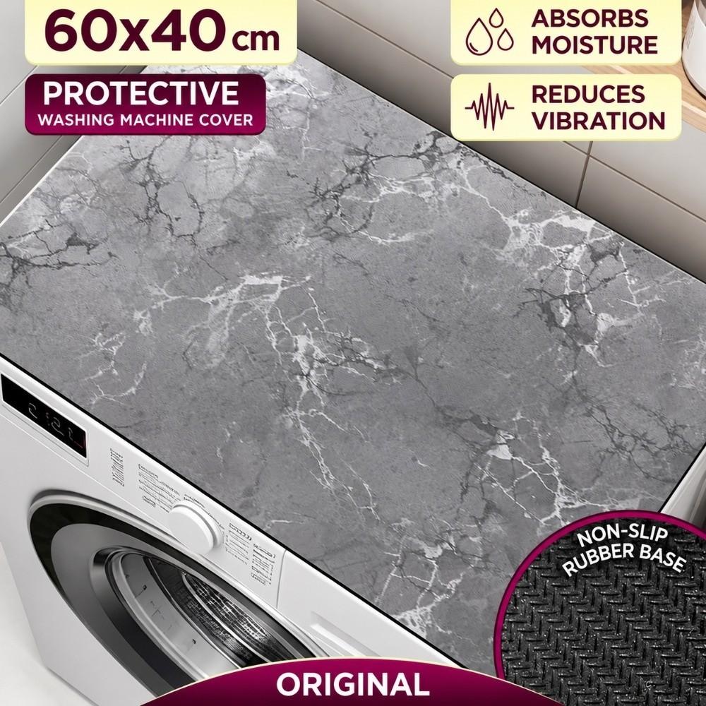 Non Slip Washing Machine Top Protector Pad Marble Pattern Bathroom Carpet Home