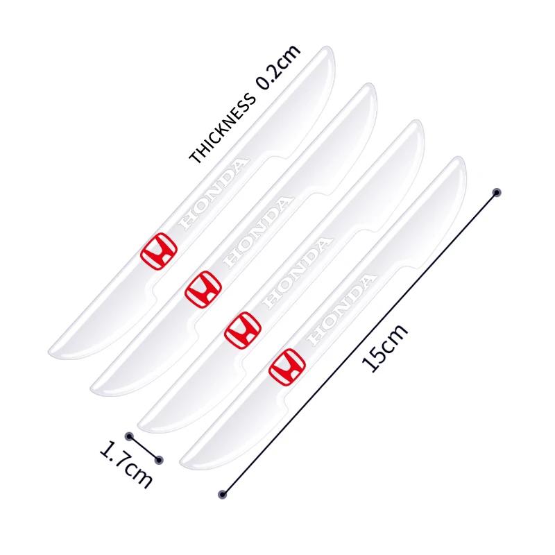 CMEAH1 4PCS Car Door Transparent Bumper Guard Anti-Collision Protector for Honda Mugen Power Civic Accords CRV Hrv Jazz CBR VTEC VFR