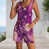 Patch Pocket Tank Romper Plus Size For Women