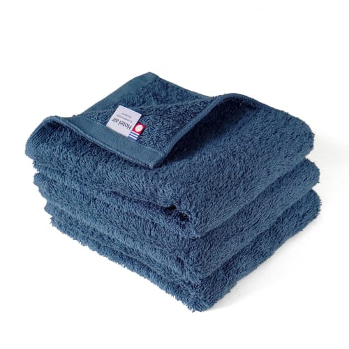 oruta Imabari Towel Certified Face Towel Set of 3, Hotel Air, Made in Japan (Navy)