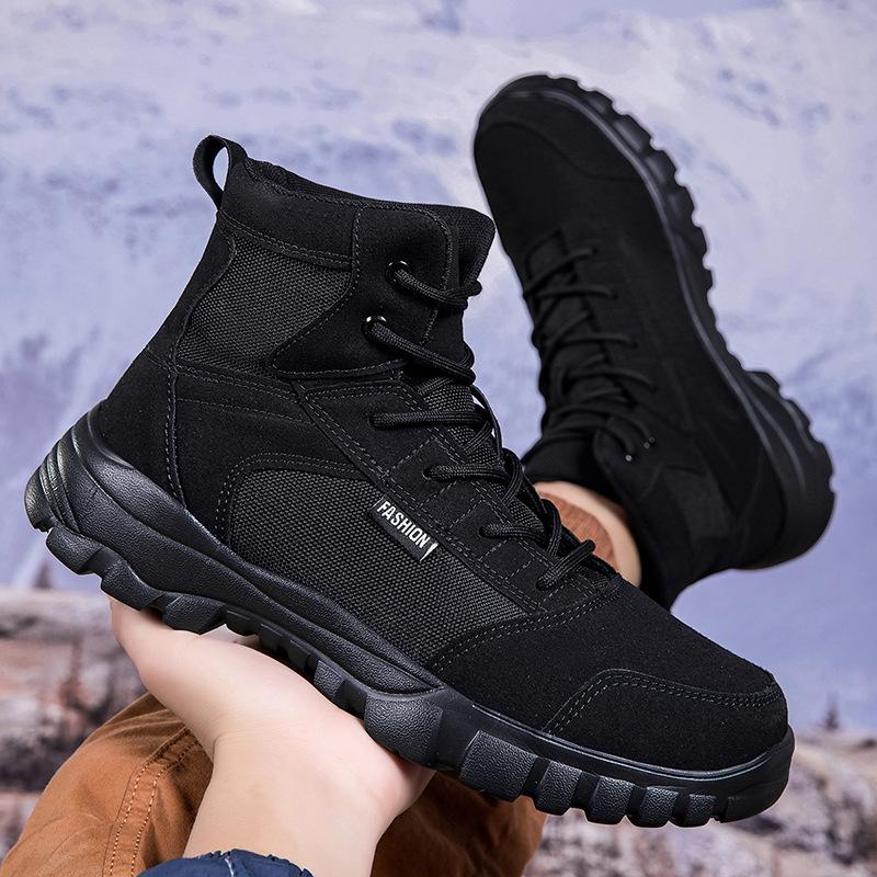Autumn New High-top Outdoor Sports Military Boots Fashion Casual Shoes Outdoor Mountaineering Hiking Shoes Martin Boots Combat Boots