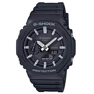 Мужские часы G-Shock GA-2100-1A Аналогово-цифровые Черные, NeoBrite, Carbon Core Guard