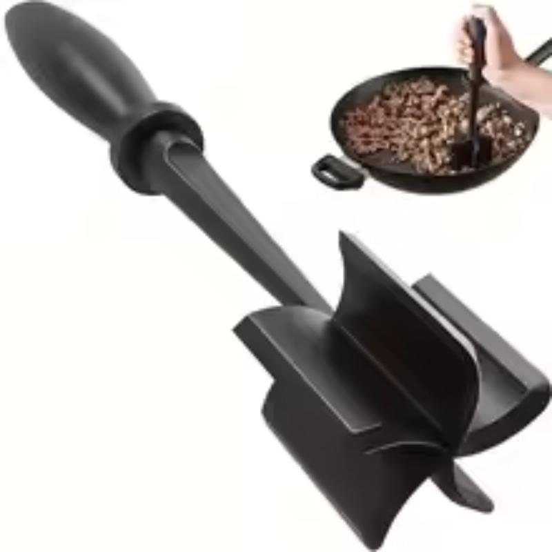 Handheld Meat Chopper Heat Resistant Ergonomic Handle Meat Masher for Ground Beef Hamburger Camping Cooking